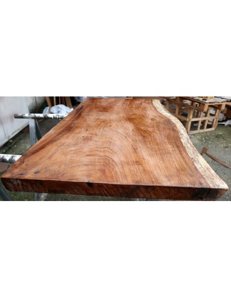 Piano in legno top massello suar o noce indiano per bagno cm 108x57/63x5h tavola n. 6