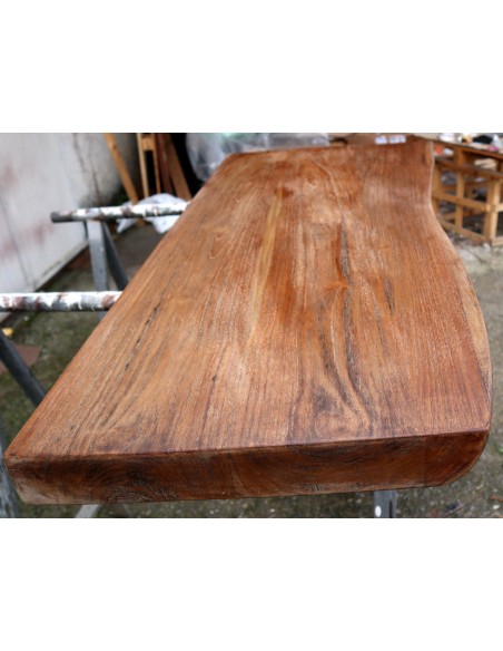 Piano in legno top massello in Teak per bagno cm 150x39/70x5,5h tavola n. 7