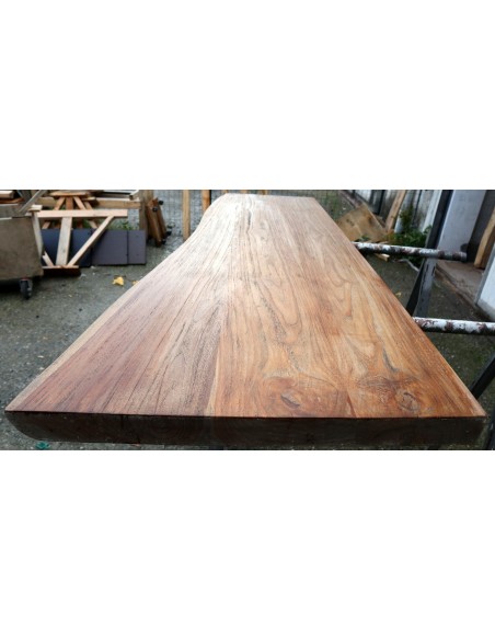 Piano in legno top massello in Teak per bagno cm 150x39/70x5,5h tavola n. 7