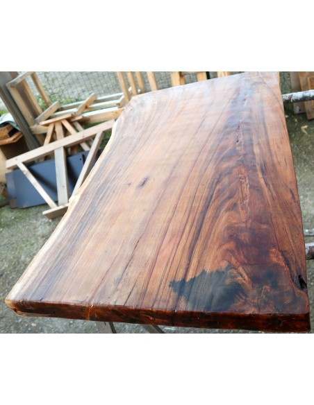 Piano in legno top massello suar o noce indiano per bagno cm 107x55/8x5h OFFERTA tavola n. 8