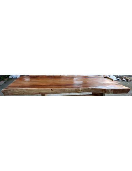 Piano in legno top massello suar o noce indiano per bagno cm 107x52/57x5h OFFERTA tavola n. 9