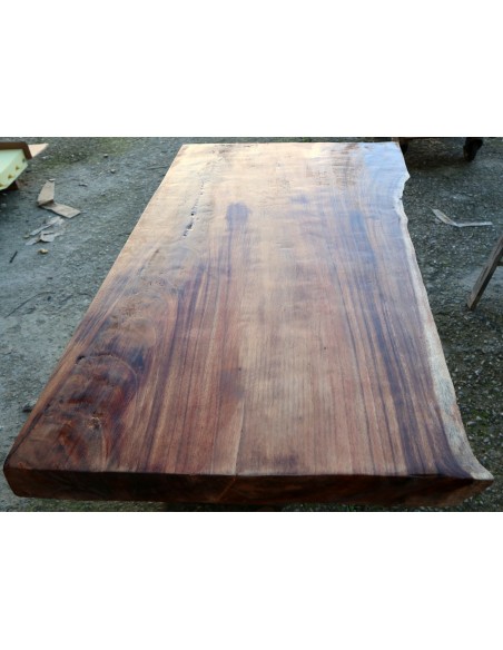 Piano in legno top massello suar o noce indiano per bagno cm 107x52/57x5h OFFERTA tavola n. 9