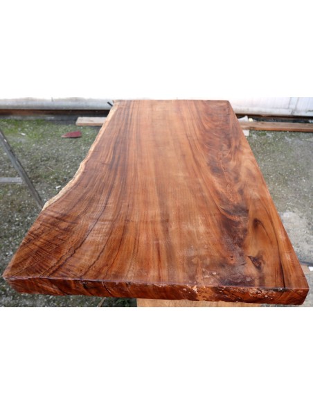 Piano in legno top massello suar o noce indiano per bagno cm 107x52/57x5h OFFERTA tavola n. 9