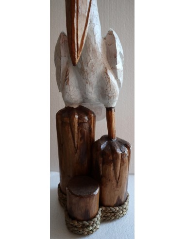 Scultura di un Pellicano in legno da cm...