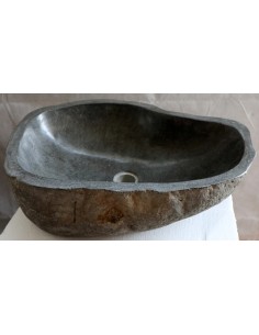 Lavandino pietra di fiume cm 54x38x15 river stone sasso...