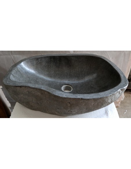 Lavandino pietra di fiume cm 54x38x15 river stone sasso lavabo sink bagno lav n 83