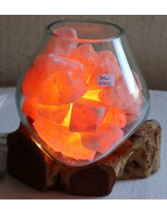 Lampada di sale irripetibile creata in vetro soffiato su...