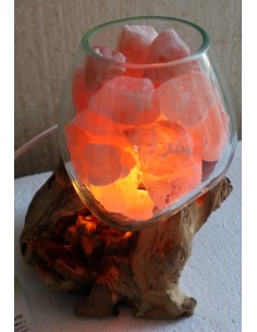 Lampada di sale irripetibile creata in vetro soffiato su...
