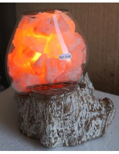 Lampada di sale irripetibile creata in vetro soffiato su...