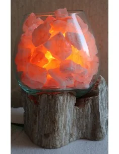 Lampada di sale irripetibile creata in vetro soffiato su...