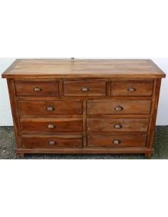 Cassettiera cassettone in legno di teak con 9 cassetti...