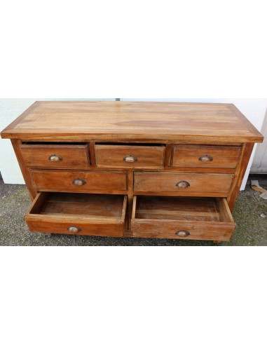 Cassettiera cassettone in legno di teak con 9...