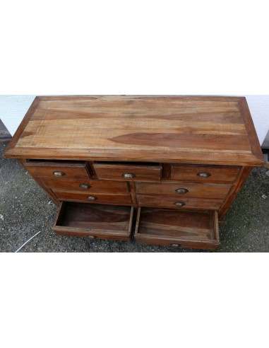 Cassettiera cassettone in legno di teak con 9...