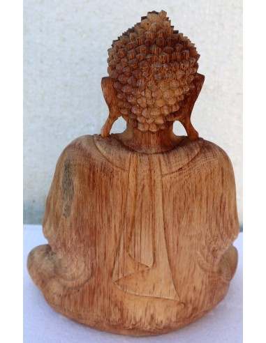 Buddha scultura il legno massello noce indiano...