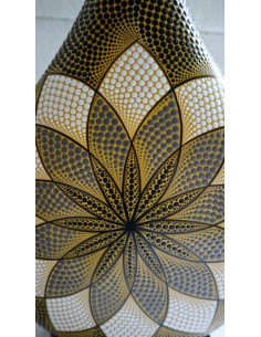 Lampada da tavolo abatjour in resina a bottiglia dipinta... 2