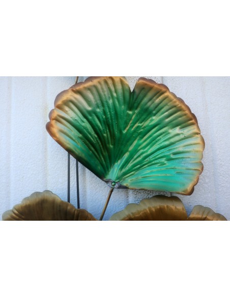 Pannello in metallo floreale con papaveri stilizzati creato e colorato mano cm 102x55 dipinte realizzate artigianalmente