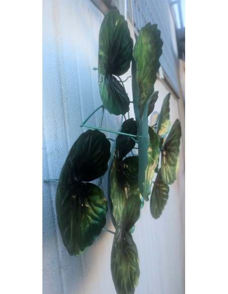 Pannello in metallo floreale tipo edera stilizzata creato e colorato mano cm 70x52x15 dipinte realizzate artigianalmente