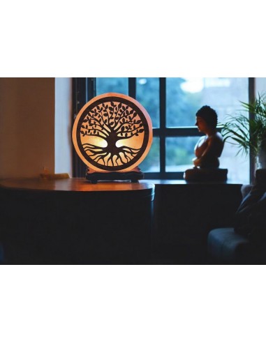 LAMPADA SALE 3D ALBERO DELLA VITA BASE IN LEGNO...