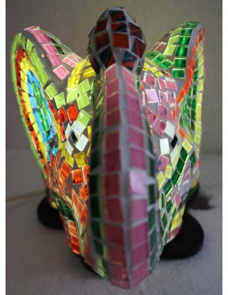 Lampada abatjour Elefante cm 12x10x30h in resina e mosaico di vetro da tavolo