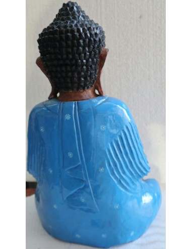 Buddha scultura il legno massello noce indiano...