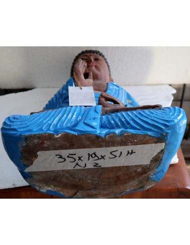 Buddha scultura il legno massello noce indiano...