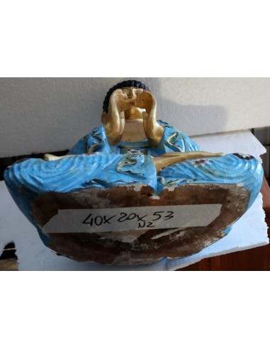 Buddha scultura il legno massello noce indiano...