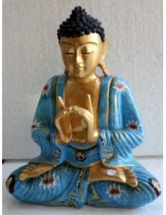 Buddha scultura il legno massello noce indiano o suar cm...