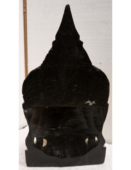 Testa di Buddha in legno decorata e dipinta a mano cm 40h