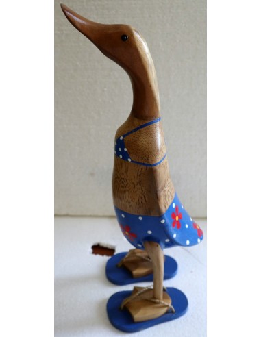 Oca papera in legno in costume da bagno blu con...