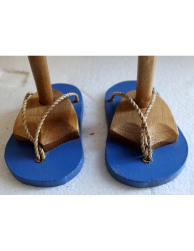 Oca papera in legno in costume da bagno blu con...