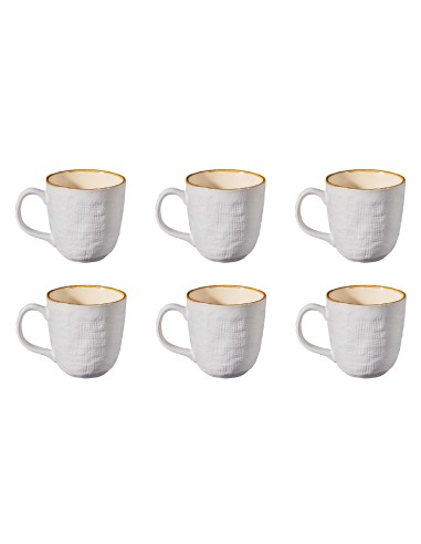 Servizio di 6 tazze da Orzo Ceramica bianche...