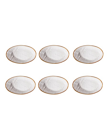 Piatto ovale Ovalino della linea Mediterranea Novità Home cm 28x17x3 Bianco