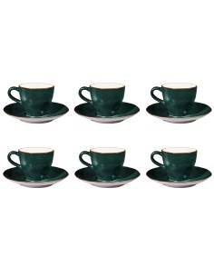 Servizio da 6 da Caffè in Ceramica piccolo colorato verde...