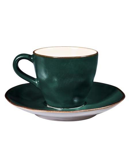 Servizio da 6 da Caffè in Ceramica piccolo colorato verde tazzine linea Mediterraneo Novità home