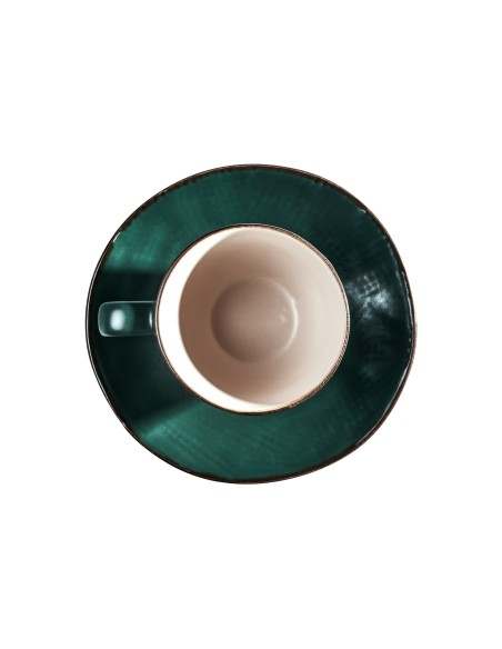 Servizio da 6 da Caffè in Ceramica piccolo colorato verde tazzine linea Mediterraneo Novità home