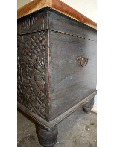 Cassapanca in legno di Teak intarsiato tipo...