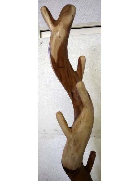 Attaccapanni in legno massello naturale cm 190h creato da una radice lavorato a mano