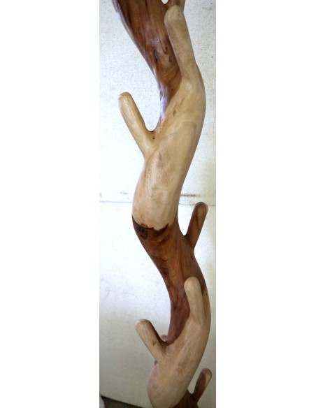 Attaccapanni in legno massello naturale cm 190h creato da una radice lavorato a mano