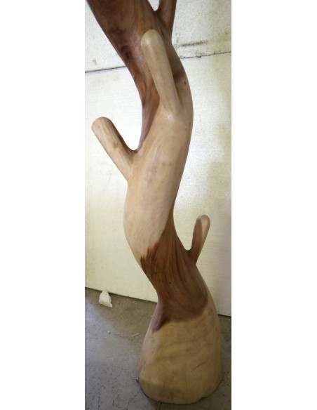Attaccapanni in legno massello naturale cm 190h creato da una radice lavorato a mano