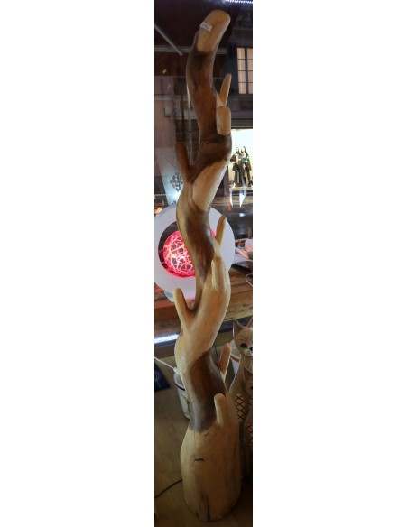 Attaccapanni in legno massello naturale cm 190h creato da una radice lavorato a mano