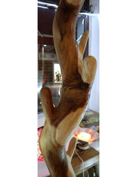Attaccapanni in legno massello naturale cm 190h creato da una radice lavorato a mano