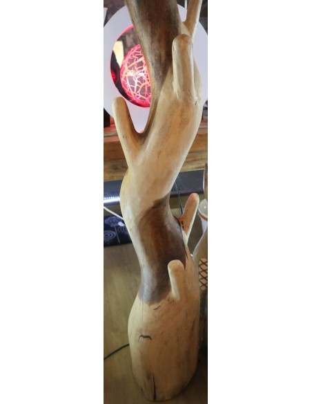 Attaccapanni in legno massello naturale cm 190h creato da una radice lavorato a mano