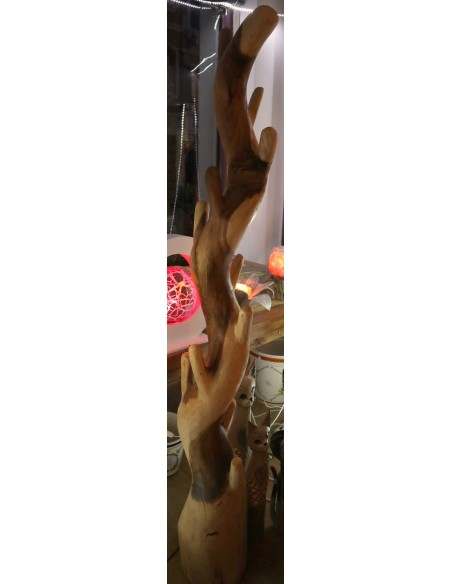 Attaccapanni in legno massello naturale cm 190h creato da una radice lavorato a mano