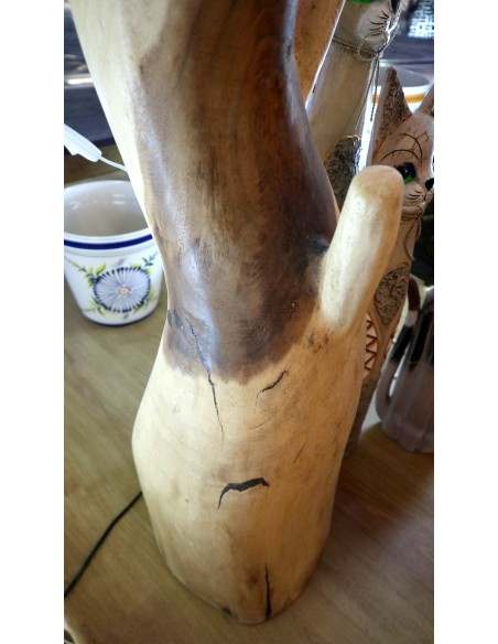 Attaccapanni in legno massello naturale cm 190h creato da una radice lavorato a mano