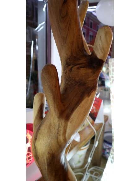 Attaccapanni in legno massello naturale cm 190h creato da una radice lavorato a mano