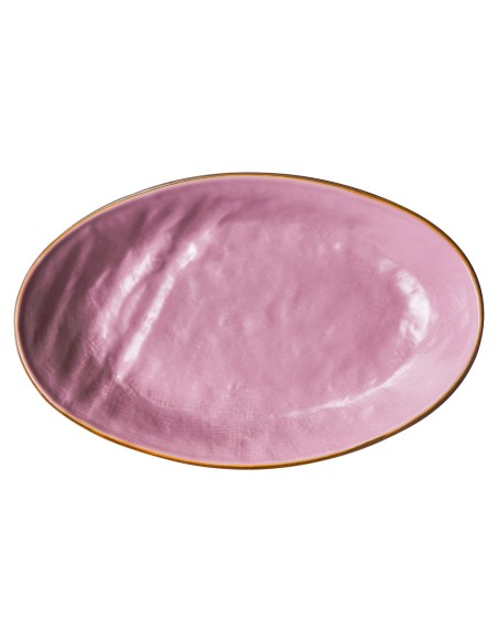 Piatto ovale Ovalino della linea Mediterranea Novità Home cm 28x17x3 rosa glicine