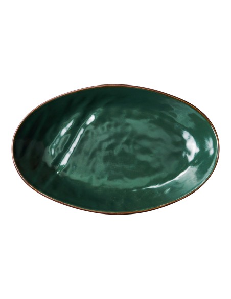 Piatto ovale Ovalino della linea Mediterranea Novità Home cm 28x17x3 verde militare