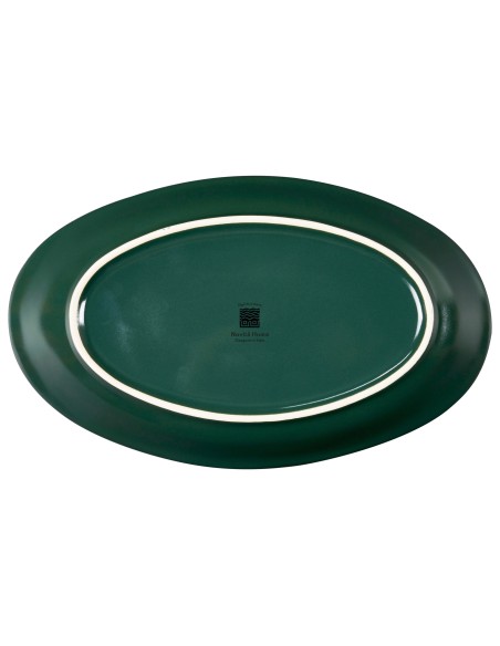 Piatto ovale Ovalino della linea Mediterranea Novità Home cm 28x17x3 verde militare