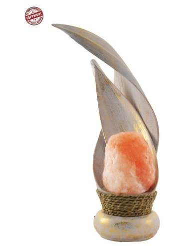 Lampada di sale creata in con foglia di cocco...