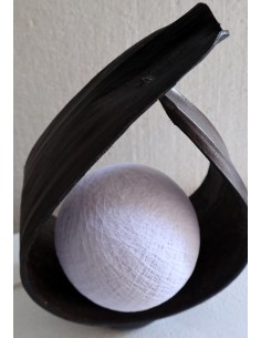 Lampada abatjour in foglia di cocco chiusa marrone... 2